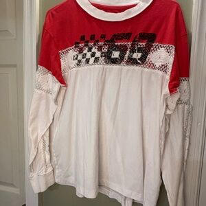 BDG Urban Outfitters Lace Inset Graphic Long Sleeve Top Small